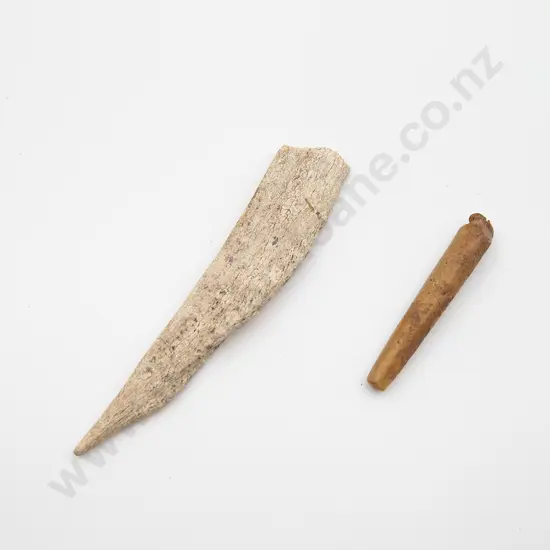 Bone Awl and a worked piece of bone