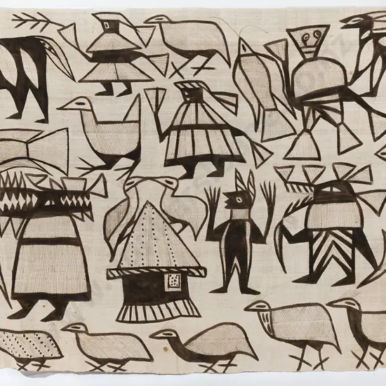 Large Hand painted African Ivory Coast Wall hanging