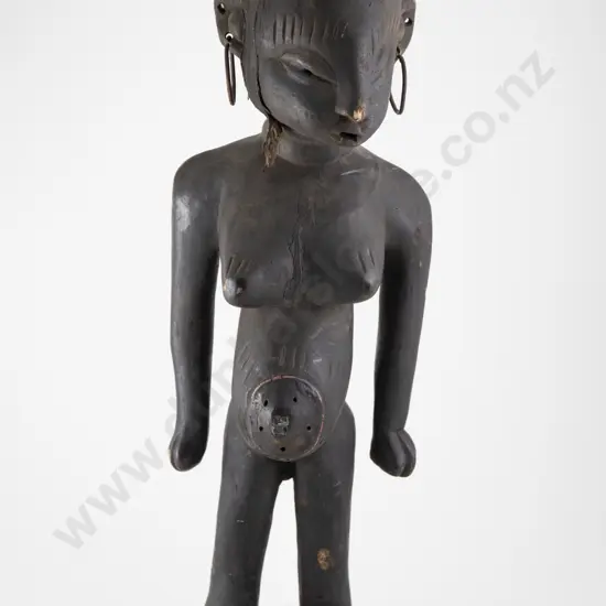 Sierra Leone statue modelled standing  with inserted mirrors and beads