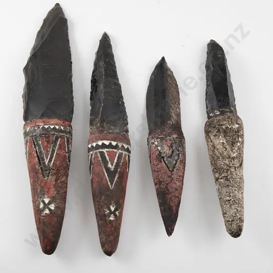 Four Papua New Guinea Obsidian knives