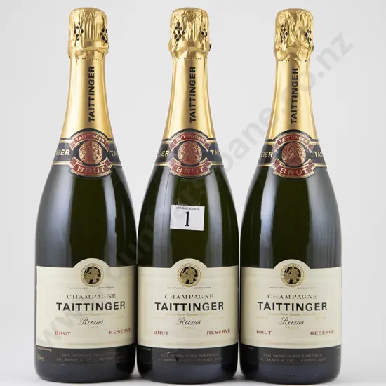 3 bottles NV Taittinger Brut Reserve Champagne
