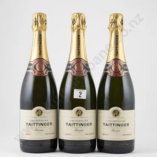 3 bottles NV Taittinger Brut Reserve Champagne