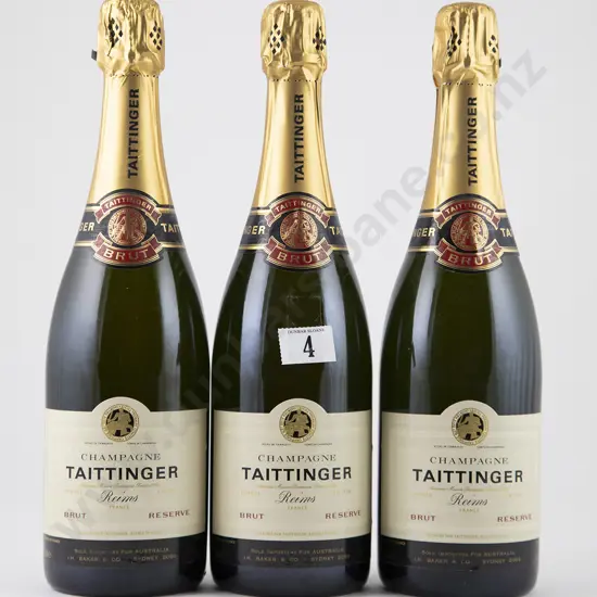 3 bottles NV Taittinger Brut Reserve Champagne