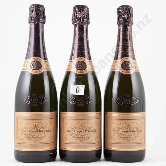 3 bottles NV Veuve Clicquot Ponsardin Rosé Brut Champagne