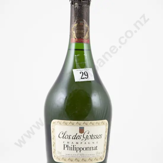 1 bottle 1982 Philipponnat Clos des Goisses Champagne No 7774