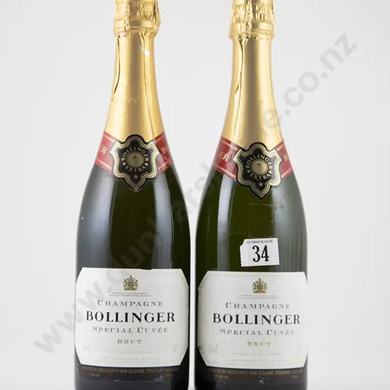 2 bottles NV Bollinger Special Cuvee Brut Champagne