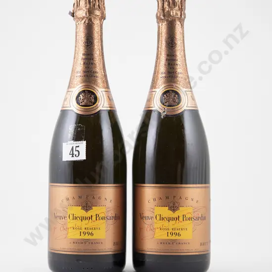 2 bottles 1996 Veuve Clicquot Ponsardin Rosé Brut Champagne
