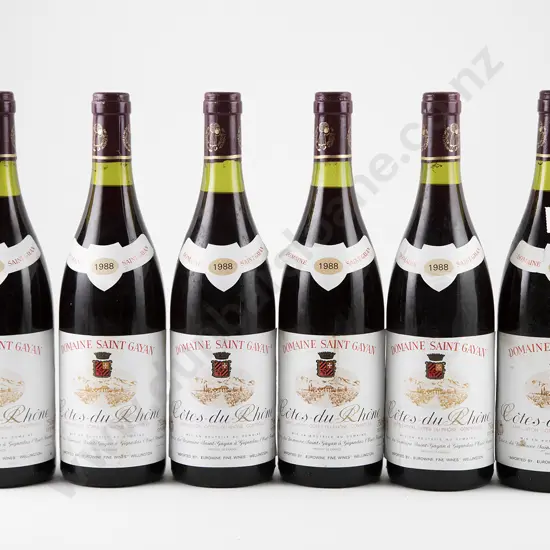 6 bottles 1988 Domaine Saint Gayan Cotes-du-Rhones