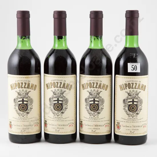 4 bottles 1974 Marchesi Frescobaldi Castello di Nipozzano Chianti Rufina Riserva