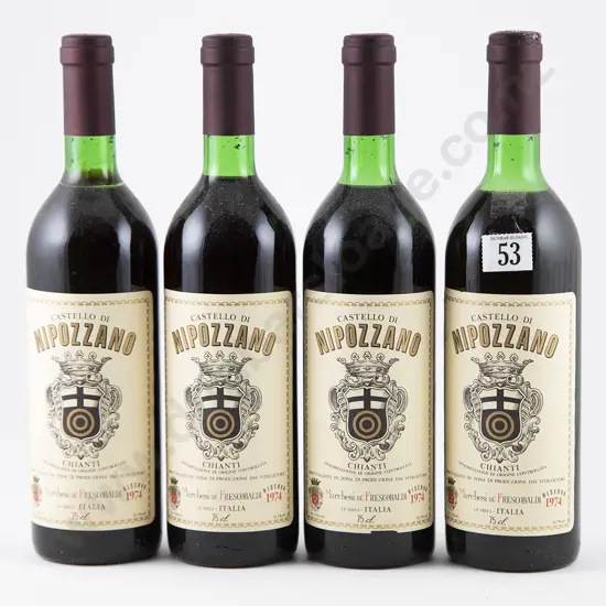 4 bottles 1974 Marchesi Frescobaldi Castello di Nipozzano Chianti Rufina Riserva