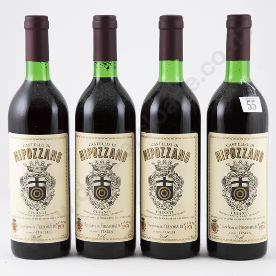 4 bottles 1974 Marchesi Frescobaldi Castello di Nipozzano Chianti Rufina Riserva