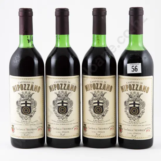 4 bottles 1974 Marchesi Frescobaldi Castello di Nipozzano Chianti Rufina Riserva