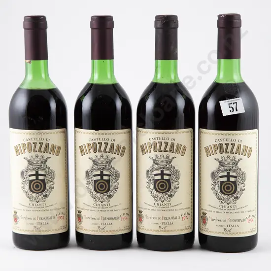 4 bottles 1974 Marchesi Frescobaldi Castello di Nipozzano Chianti Rufina Riserva