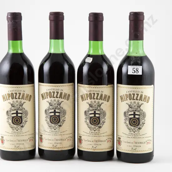 4 bottles 1974 Marchesi Frescobaldi Castello di Nipozzano Chianti Rufina Riserva