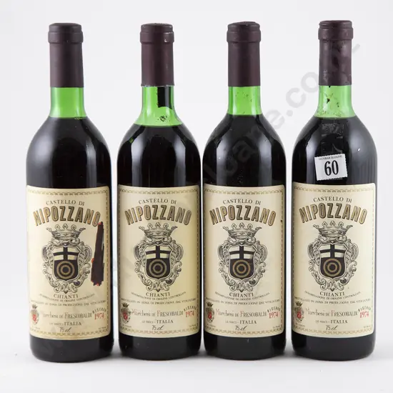 4 bottles 1974 Marchesi Frescobaldi Castello di Nipozzano Chianti Rufina Riserva