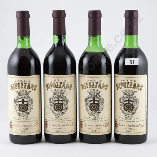 4 bottles 1974 Marchesi Frescobaldi Castello di Nipozzano Chianti Rufina Riserva