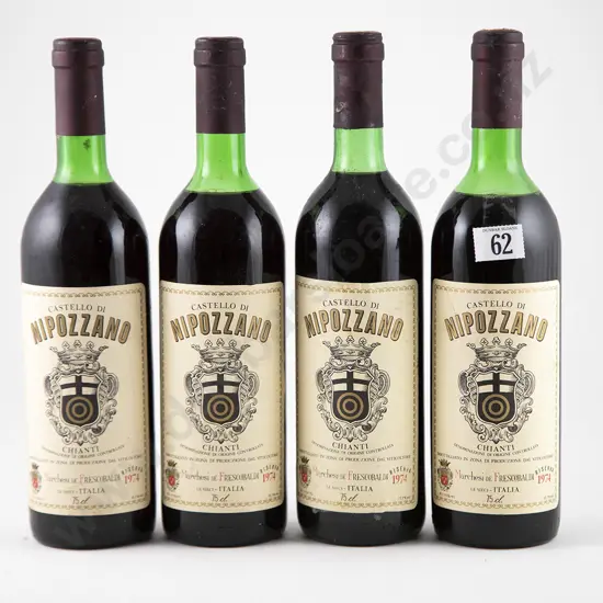 4 bottles 1974 Marchesi Frescobaldi Castello di Nipozzano Chianti Rufina Riserva