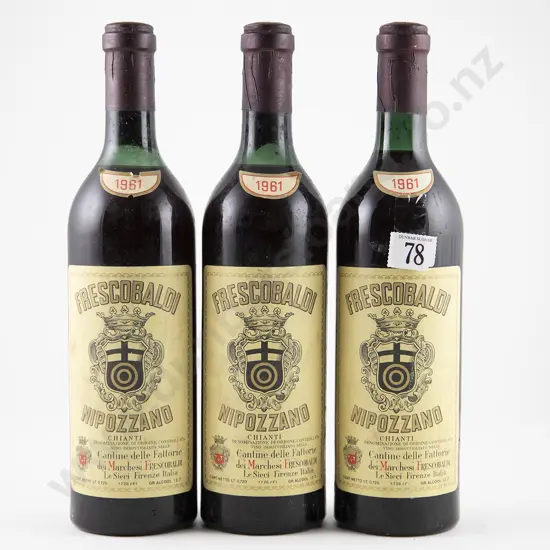 3 bottles 1961 Marchesi Frescobaldi Nipozzano Chianti