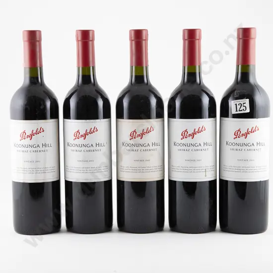 5 bottles 2001 Penfolds 'Koonunga' Shiraz Cabernet