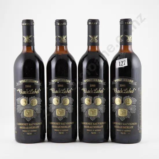 4 bottles 1986 Wolf Blass 'Black Label' Cabernet Sauvignon - Shiraz/Merlot