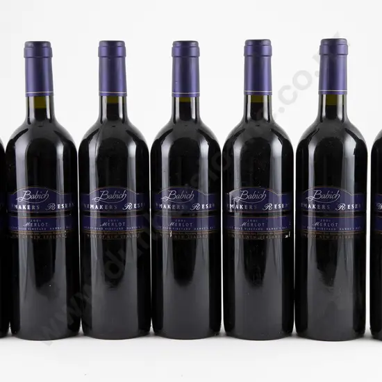 7 bottles 2001 Babich Wines Winemakers' Reserve Merlot