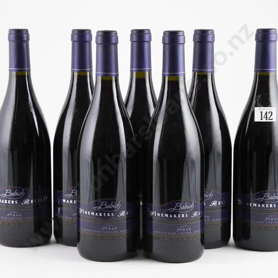7 bottles 2001 Babich Wines Winemakers' Reserve Syrah