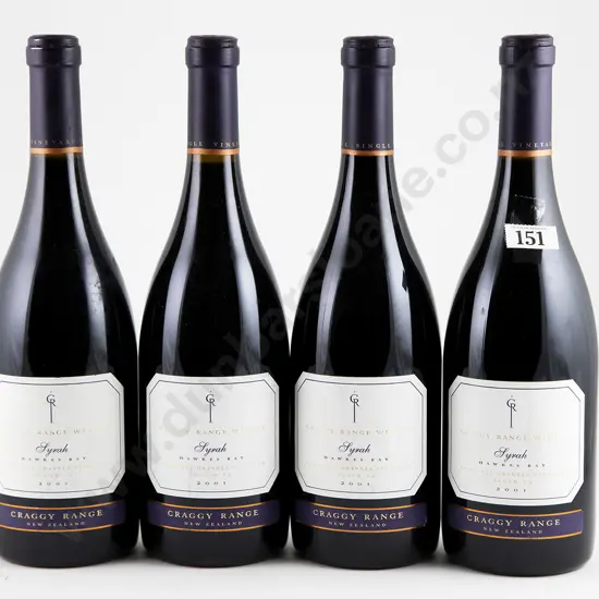 4 bottles 2001 Craggy Range Syrah Gimblett Gravels