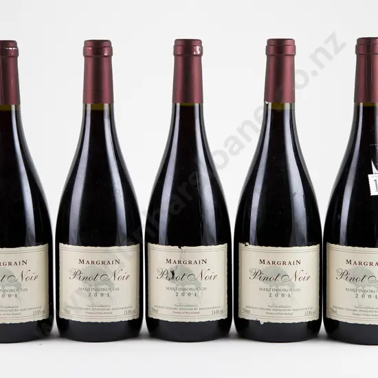 5 bottles 2001 Margrain Pinot Noir Martinborough