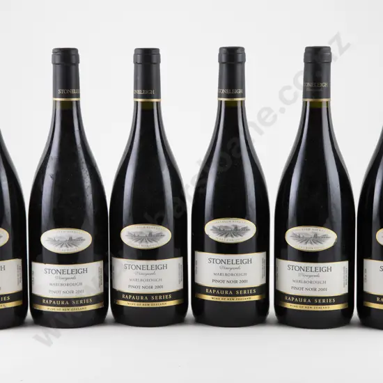 6 bottles 2001 Stoneleigh Pinot Noir Rapaura Series