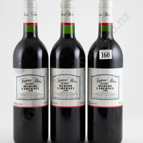 3 bottles 1990 Kumeu River Kumeu Merlot Cabernet