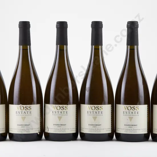6 bottles 2001 Voss Estate Reserve Chardonnay