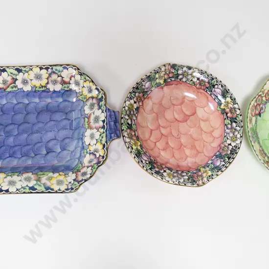 Three Pieces of Maling (Rim Chip to one Dish)