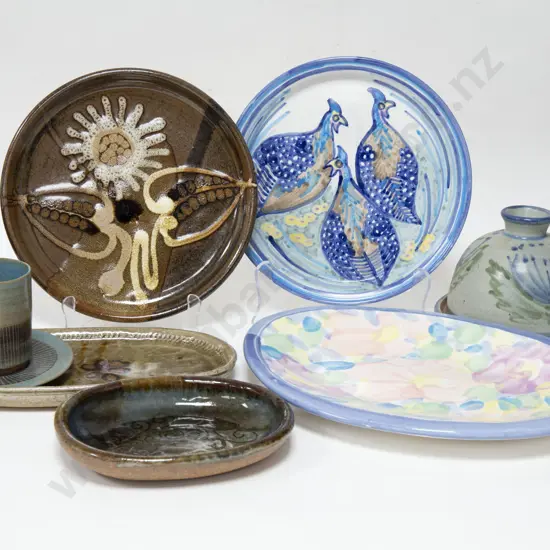 Seven Various Pieces of NZ Pottery incl. Brian Gartside Plate