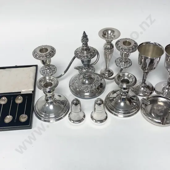 Small Box of Assorted S/P incl. Candelabra