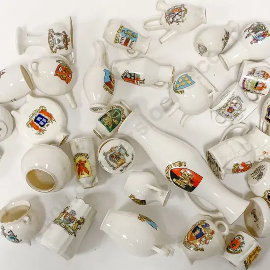 Box of Assorted Crested China