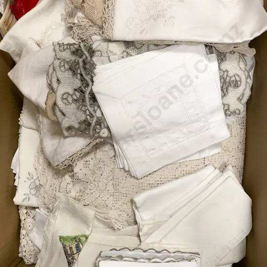 Box of Assorted Vintage Linen