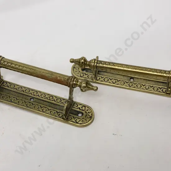 Pair of Ornate Brass Door Handles