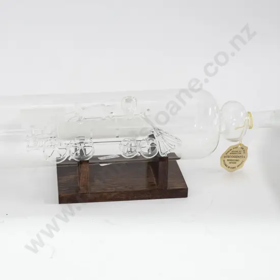 The Empire State Express Blown Glass Train in Bottle