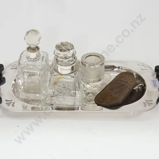Small Quantity of Crystal Perfume Bottles and Assorted on S/P Tray