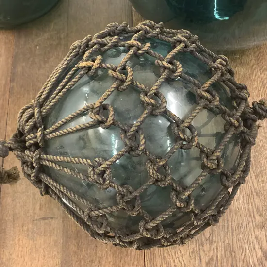 Glass Buoy With Rope Netting