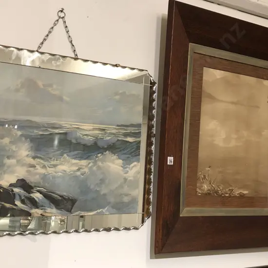 Paul Chabas Print "September Morn" Together With Mirrored Print