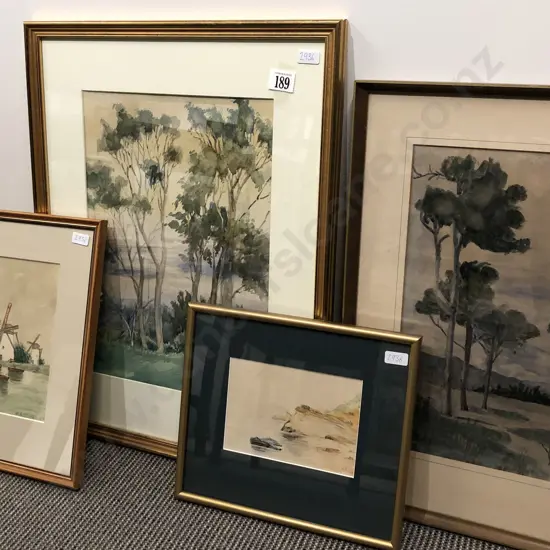 Four Framed Watercolors incl. S. Gittings