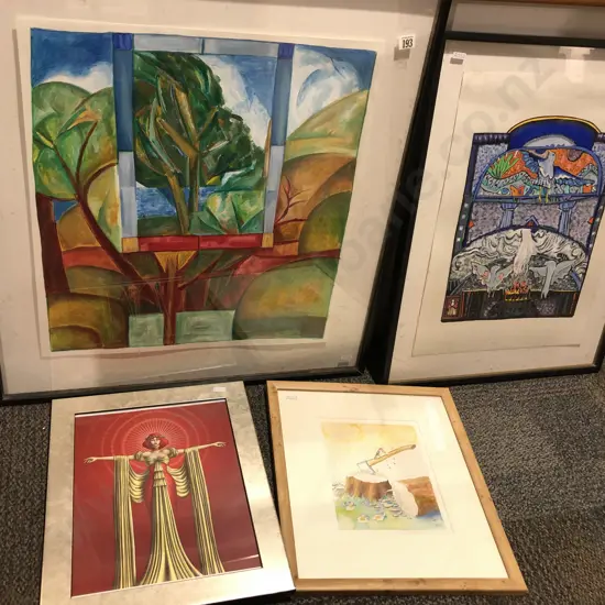 Four Assorted Framed Works