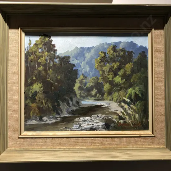 Bernice Smart "Kaitoki Waterworks Reserve" Oil on Board