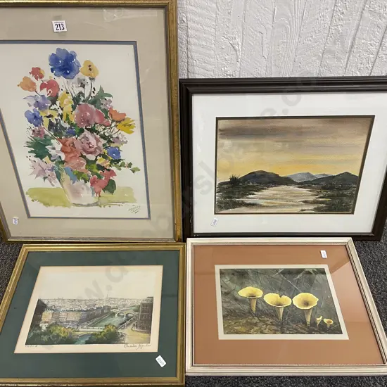 Four Framed Prints and Originals