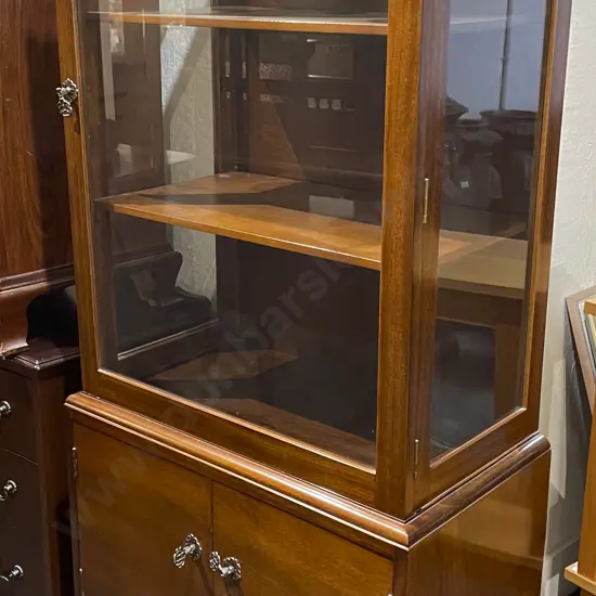 Mahogany Arch Top Display Cabinet