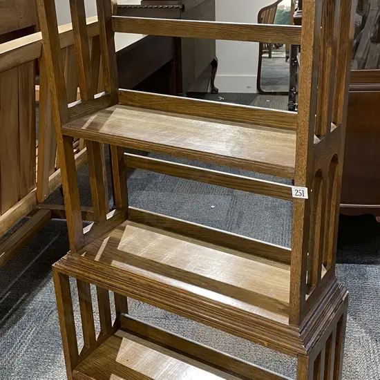 Arts and Crafts Oak Open Bookcase