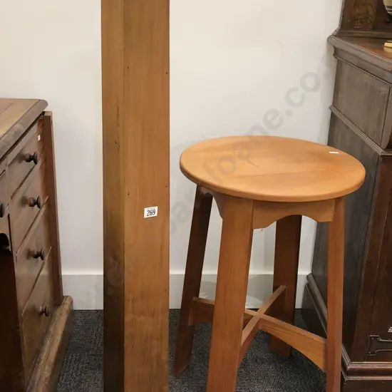 NZ Kauri Circular Table and Plant Stand