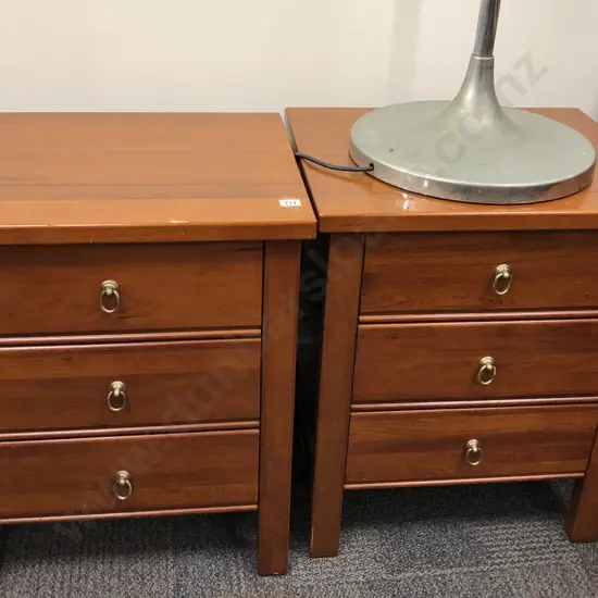 Pair of Modern Three Drawer Bedside Chests