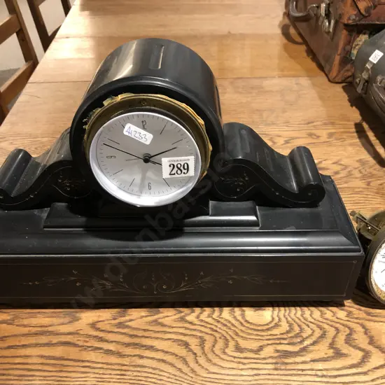 Victorian Black Slate Mantle Clock